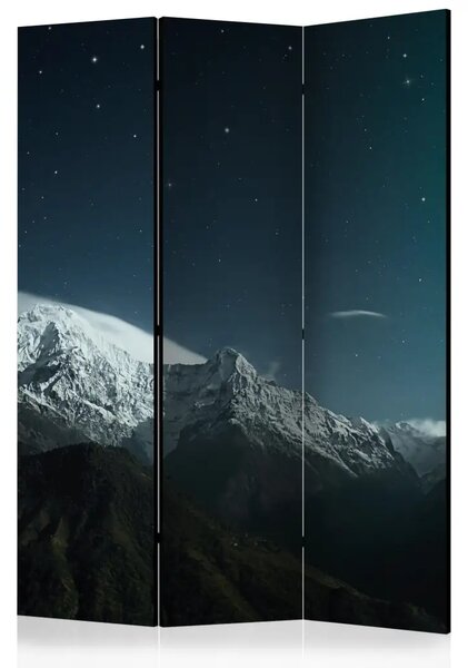 Paravento design Aurora Polare - paesaggio montano notturno