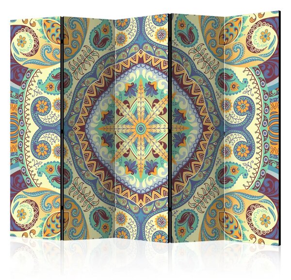 Paravento design Mosaico pastello II - disegno etnico colorato con Mandala