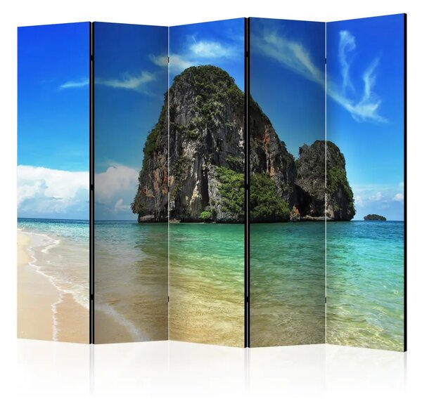 Paravento separè Paesaggio Tropicale - Spiaggia di Railay - mare e scogli