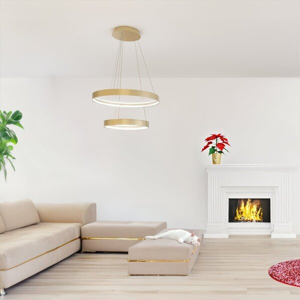 Lampadario moderno top light malika 1216 s2 oc led cct switch 9424lm oro - Top Light