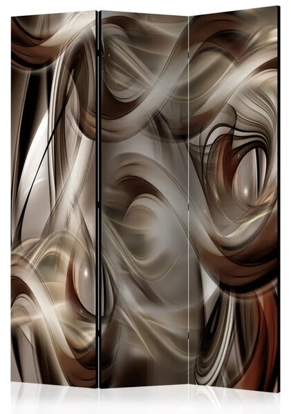 Paravento design Fumoso marrone - elegante illusione di fumo