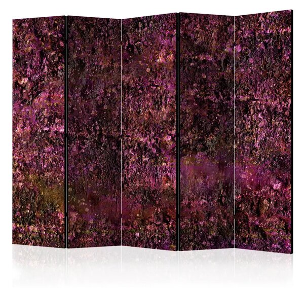 Paravento separè Tesoro rosa II - astrazione nei toni viola