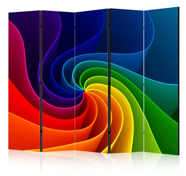 Paravento design Mulino a vento colorato II - astrazione unica e colorata
