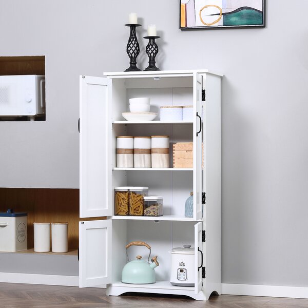 HOMCOM Buffet da cucina credenza da cucina contemporanea multispazio 2 armadietti 3 ripiani MDF pannelli particelle bianco | Aosom Italy