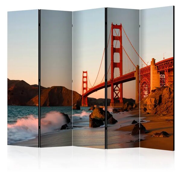 Paravento separè Golden Gate Bridge - tramonto - architettura e mare