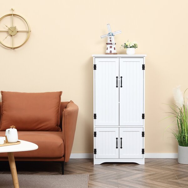 HOMCOM Buffet da cucina credenza da cucina contemporanea multispazio 2 armadietti 3 ripiani MDF pannelli particelle bianco | Aosom Italy