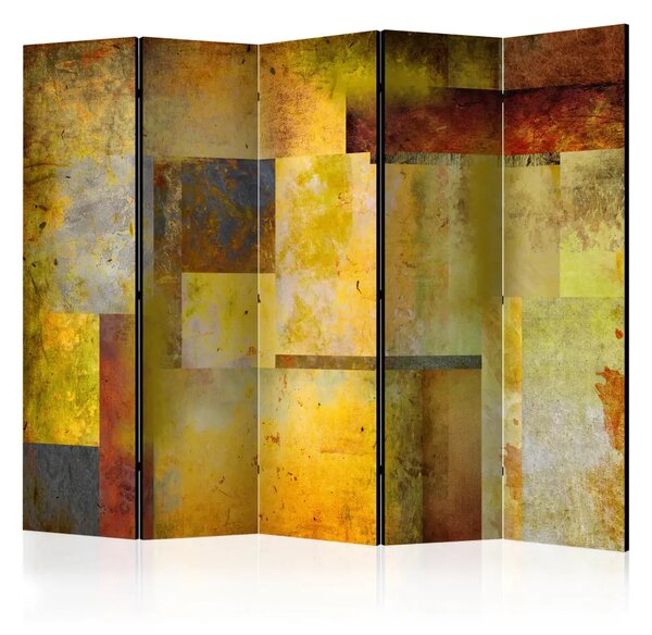 Paravento design Espressione arancione II - astrazione colorata