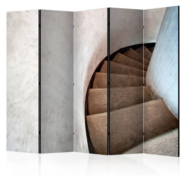 Paravento separè Scale sinuose II - architettura in bronzo e grigio