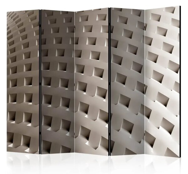 Paravento design Costruzione di modernità II - semplice astrazione beige