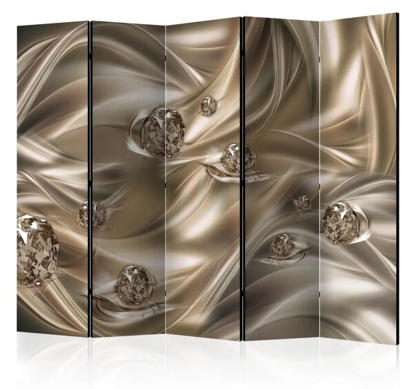 Paravento design Bacio vellutato II - sfondo lussuoso in diamanti dorati