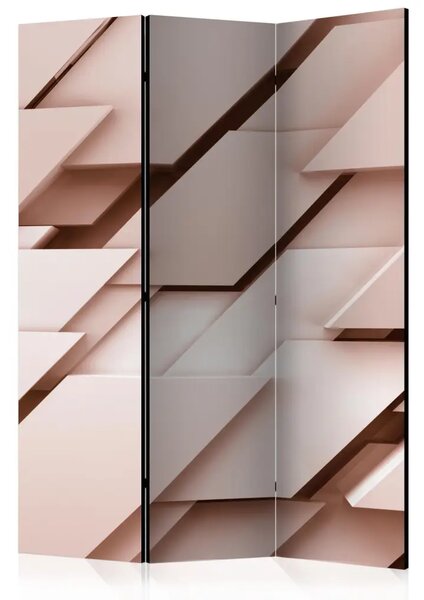 Paravento design Pensa Rosa - astrazione rosa in figure geometriche