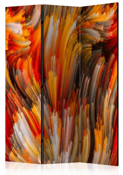 Paravento Oceano di fuoco - composizione artistica su sfondo colorato