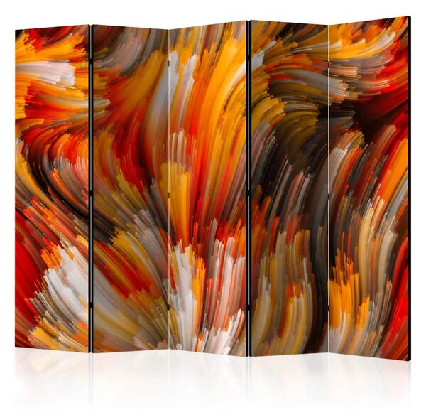Paravento design Oceano di fuoco II - allegro astratto su sfondo colorato
