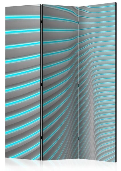 Paravento design Blu neon - semplice astrazione con un tocco di turchese