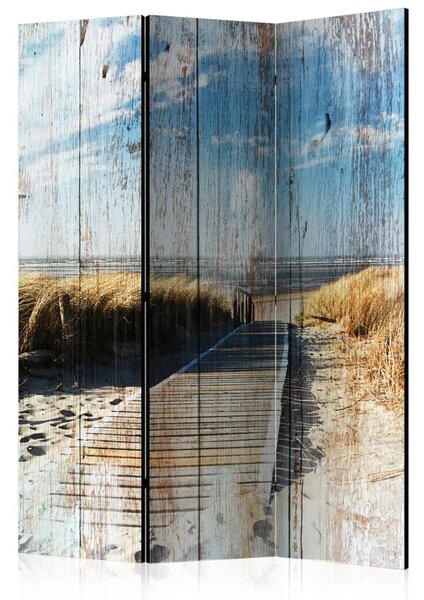 Paravento design Estate indimenticabile - spiaggia sabbiosa e cielo chiaro