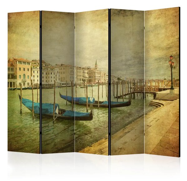 Paravento Canale Grande Vintage II - architettura veneziana e barche