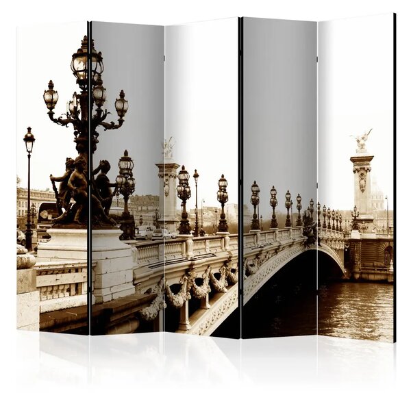 Paravento design Ponte Alessandro III a Parigi II - architettura in seppia