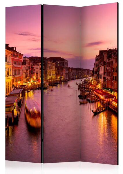Paravento separè Città innamorati - Venezia notte - fiume e architettura