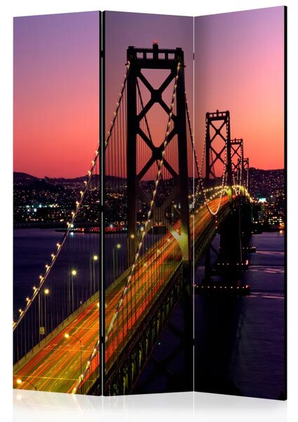 Paravento design Serata incantevole a San Francisco - tramonto e ponte