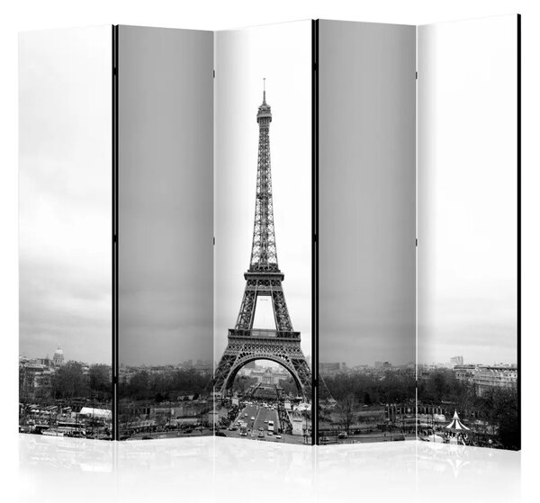 Paravento separè Parigi: panorama in bianco e nero II - architettura parigina