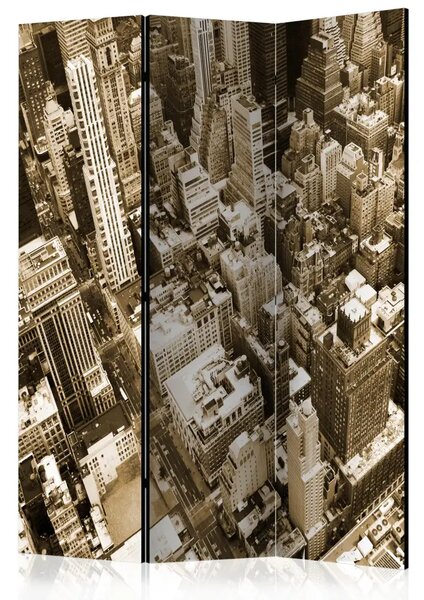Paravento design New York dall'alto - vista su Manhattan in seppia