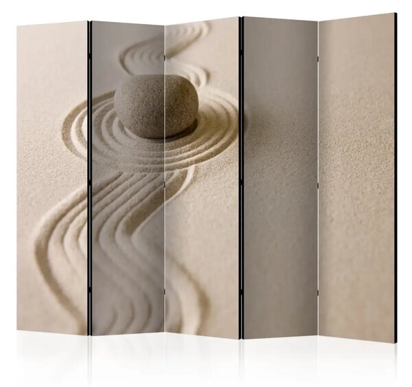 Paravento design Zen: Equilibrio II - sasso e sabbia in composizione beige