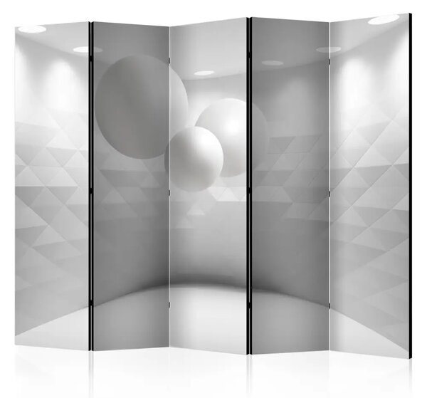 Paravento separè Stanza geometrica II - spazio bianco con illusione 3D