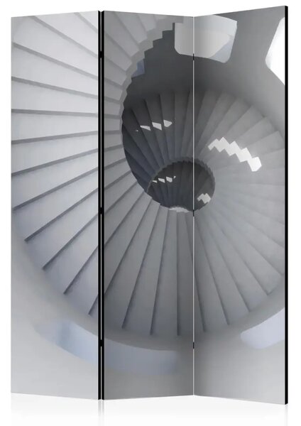 Paravento Scale a Spirale - lumaca architettonica tra il bianco