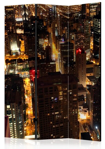 Paravento separè Città di Notte - Chicago - architettura urbana al crepuscolo