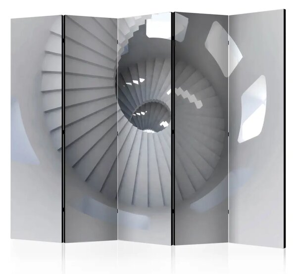 Paravento design Scale a Spirale II - astrazione con architettura bianca