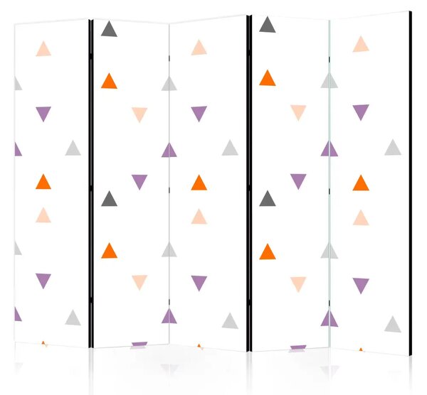 Paravento design Pioggia di Triangoli II - sfondo chiaro a motivo geometrico