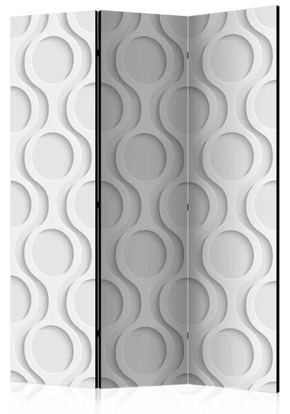 Paravento design Catene - composizione unica in motivo circolare grigio