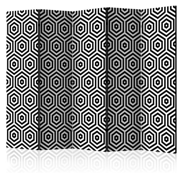Paravento Ipnotico Bianco Nero II - motivo geometrico