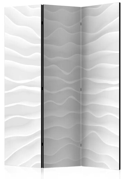 Paravento design Muro di origami - astrazione orientale in bianco