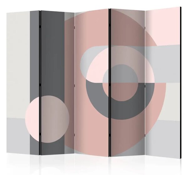 Paravento design Astrazione Geometrica Rosa II - colorato sfondo vivace