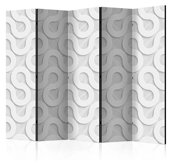 Paravento design Spirali Grigie II - composizione unica in motivo chiaro