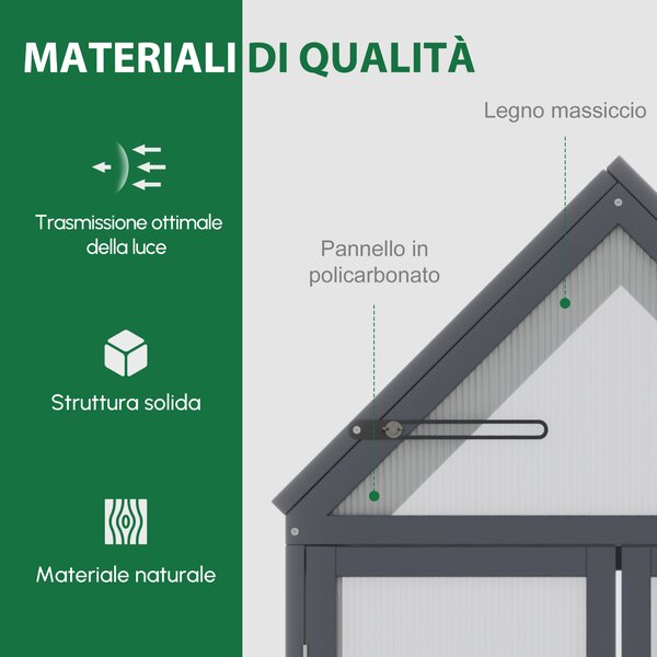 Outsunny Serra da giardino a 3 Ripiani con 2 aperture e 2 porte chiudibili per Orto Piante, 70,5 x 42 x 132 cm, Naturale | Aosom Italy