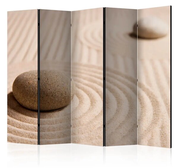 Paravento separè Sabbia e zen II - due pietre in una composizione beige