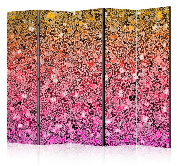 Paravento separè Lingua di Farfalla II - mosaico colorato con insetti alati