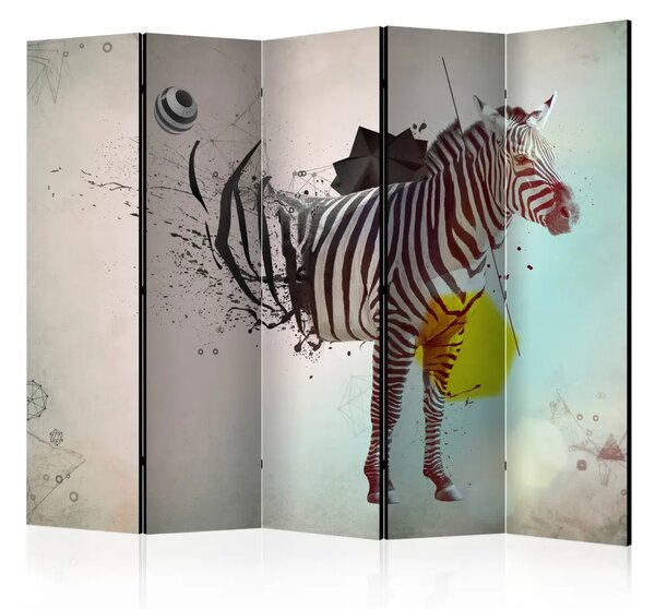 Paravento In disarmonia con la natura II - astrazione unica con zebra
