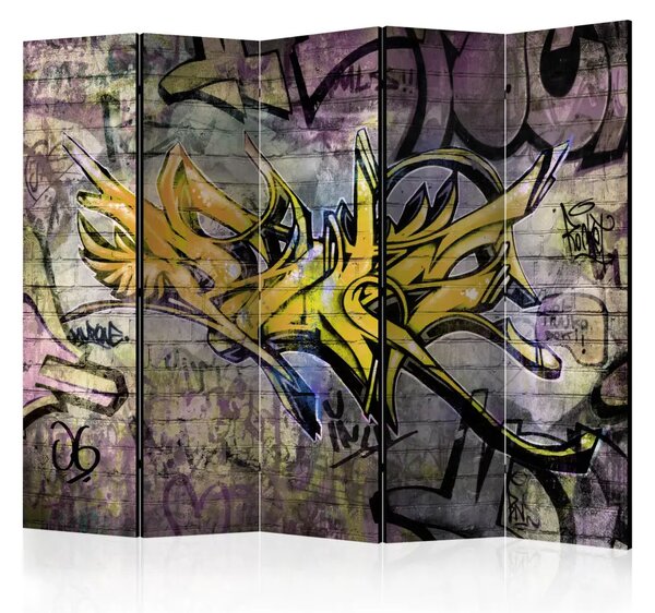 Paravento design Graffiti Stupendo II - astrazione urbana con scritte