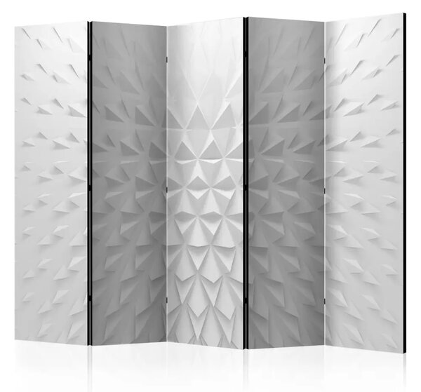Paravento design Fortezza illusioni II - astrazione grigia in 3D