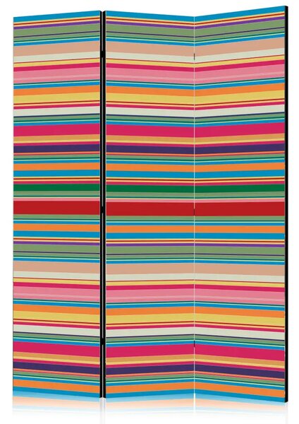 Paravento design Strisce sobrie - composizione a strisce orizzontali colorate