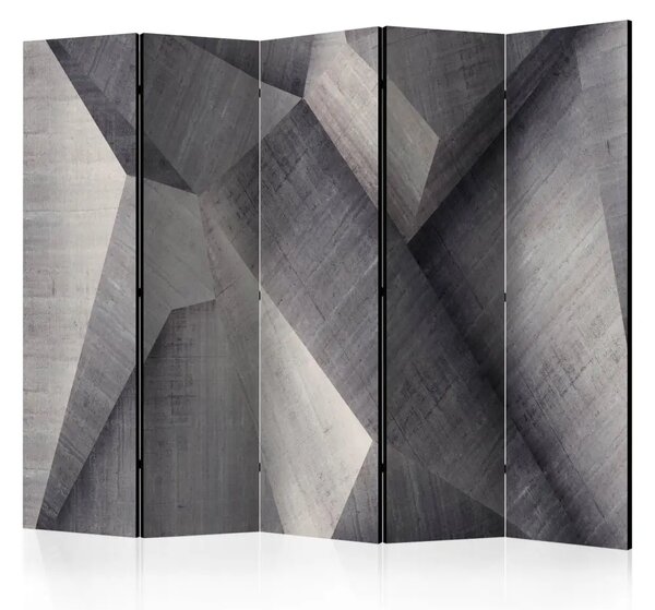 Paravento Blocchi di cemento astratti II - modello grigio geometrico