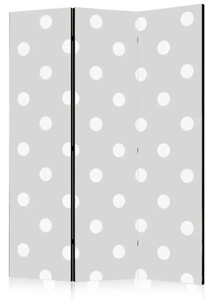 Paravento design Pois gioiosi - semplice composizione a pois grigi