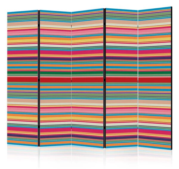 Paravento Strisce sobrie II - composizione strisce colorate
