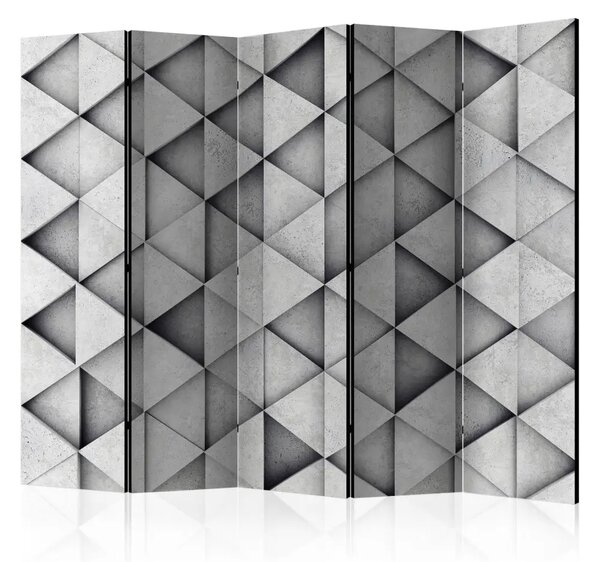 Paravento separè Triangoli grigi II - composizione geometrica con figure
