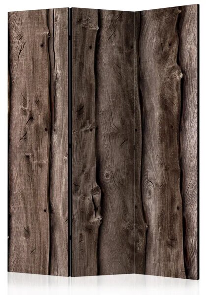 Paravento design Melodia in legno - composizione semplice su sfondo marrone