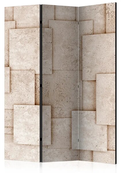 Paravento design Sogno industriale - composizione geometrica beige