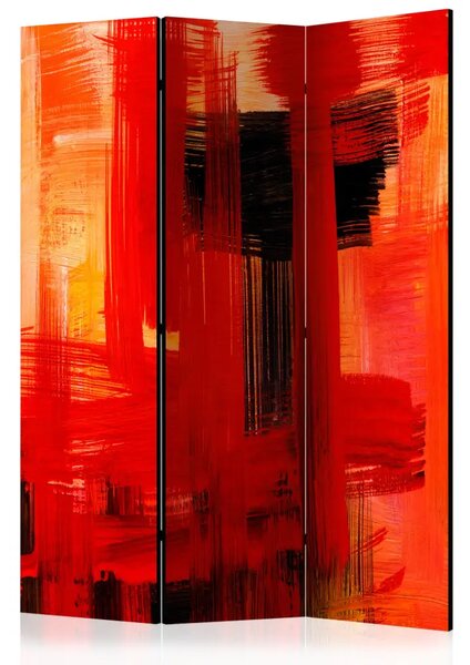 Paravento design Prigione cremisi - astrazione su sfondo rosso